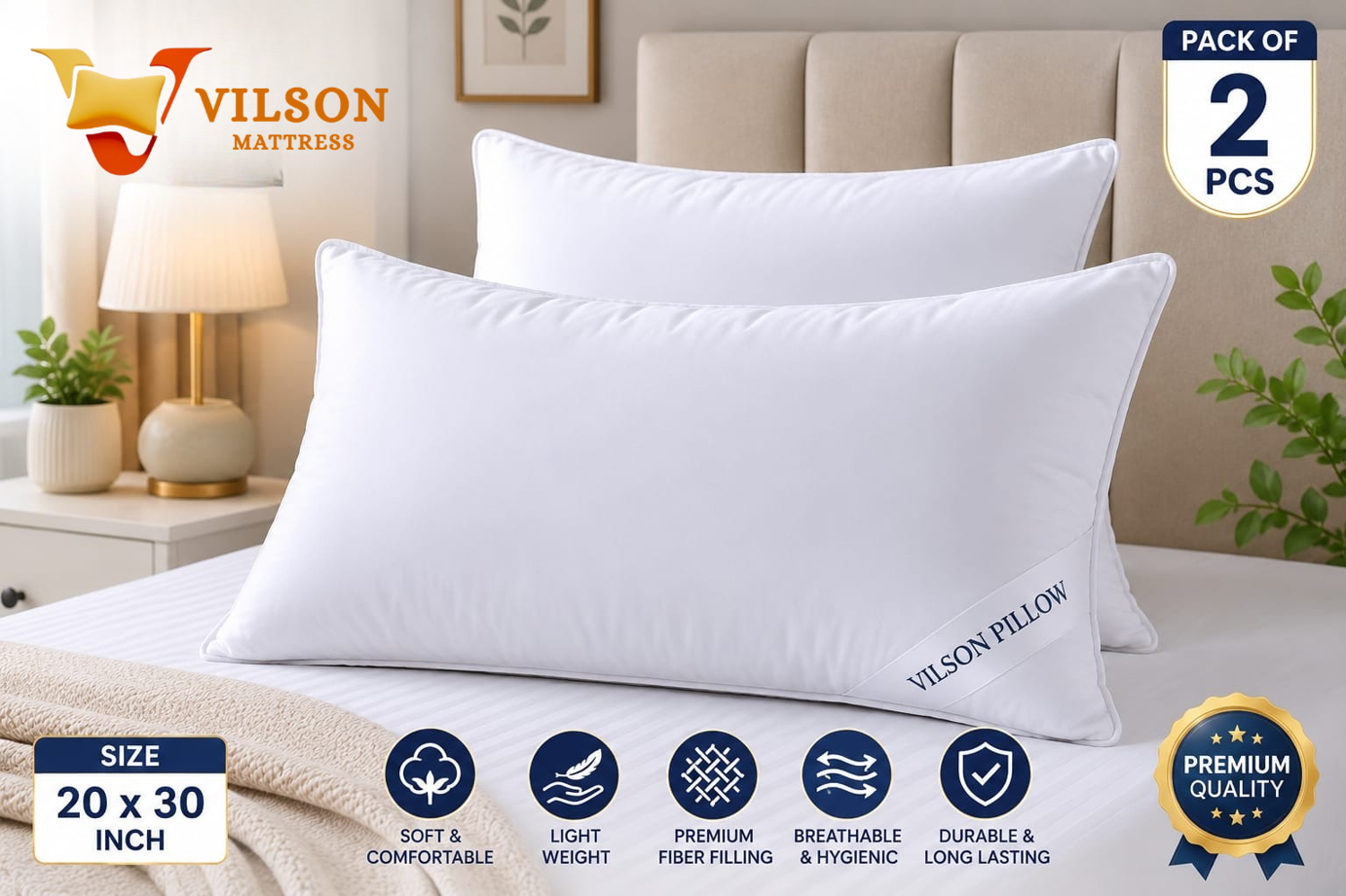 Vilson Fiber Cushion Pillow